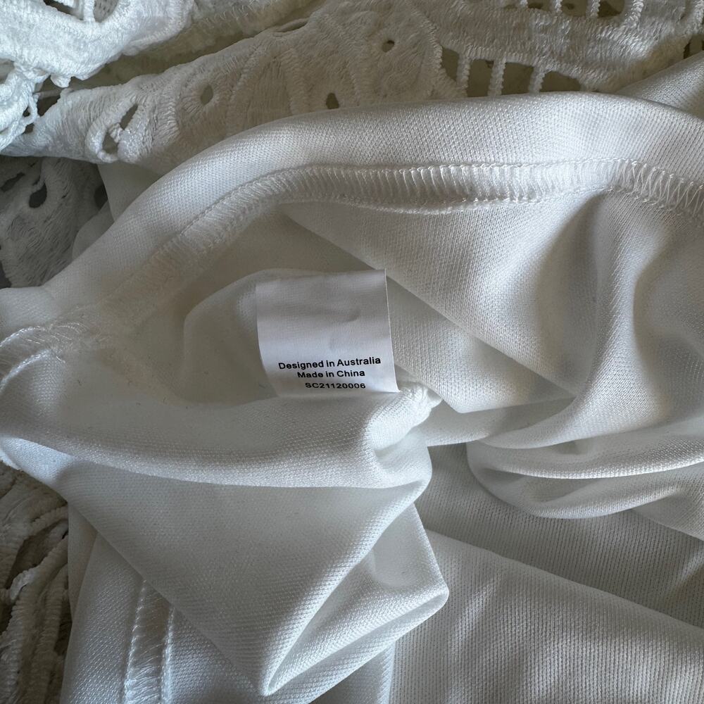 Showpo Kiss Me Softly White Lace Ruffle Mini Skirt US 12 NWT Coquette Boho Fairy - Picture 11 of 16